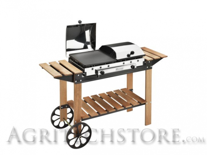 Barbecue Ferraboli Ghisa Gas Legno INOX Art.049 Agritech Store