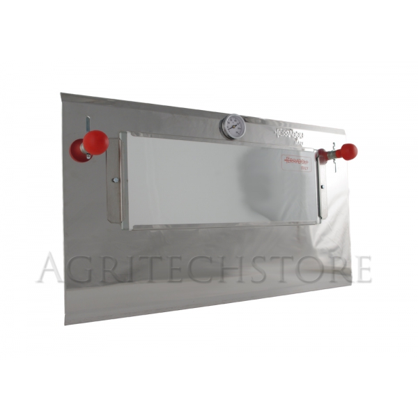 Glass panel with thermometer rotisserie Brescia cm. 100 to 4 Lance"A513" Agritech Store