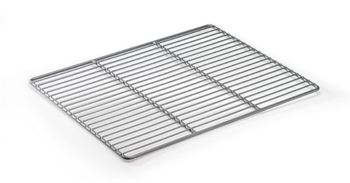 Stainless steel flat wire rack in the smoker for 10042N