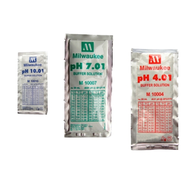 Calibration solution in sachets for pH meters