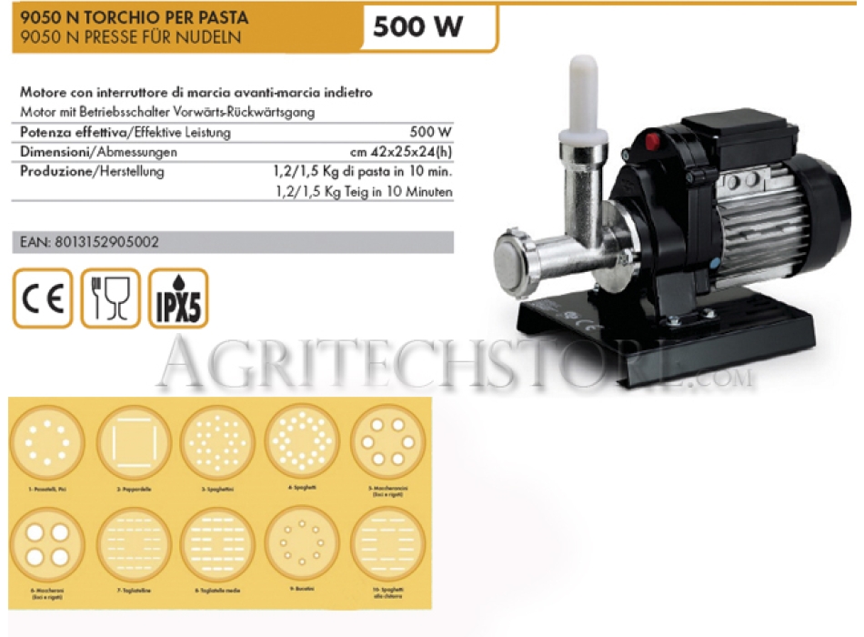 9050 N Torchio Reber per trafilare la Pasta N.5 Elettrico Agritech Store