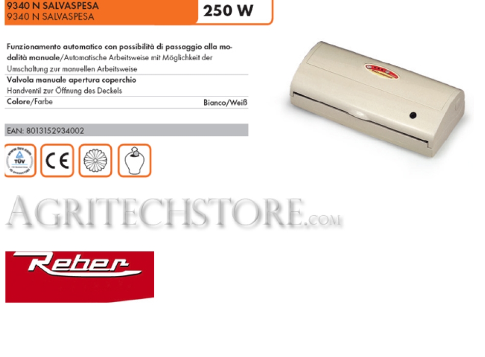Sottovuoto Reber 9340 N Agritech Store