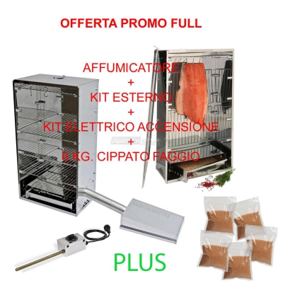Smoker Offer Full external kit, starter kits and 6 Kg.Cippato