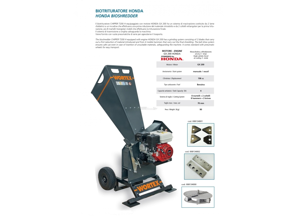 Shredder Chipper CHIPPER T 200 H Agritech Store