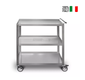 Professional stainless steel trolley – 3 shelves with wheels Agritech Store