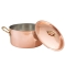 Professional Copper Pot with Brass Handles and Lid