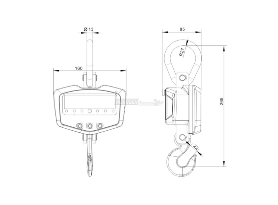 CS Digital Hook Dynamometer – Capacity up to 1000 kg Agritech Store