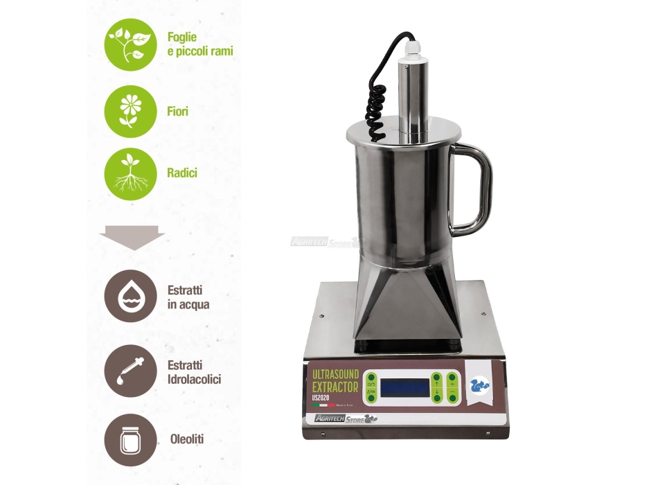 2 liter ultrasonic extractor with display Agritech Store