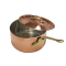 Pot with lid in tinned copper with brass handle