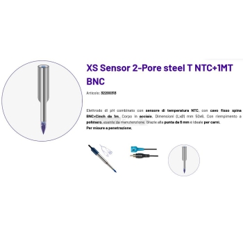 XS Sensor 2-Pore steel T NTC + 1MT BNC steel electrode probe Agritech Store