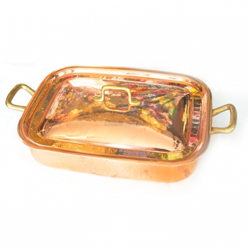 2-handle copper pan with lid Agritech Store