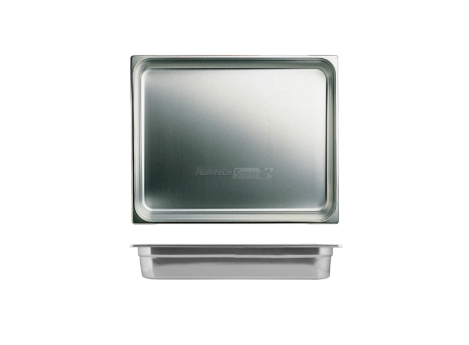 Stainless steel Gastronorm GN2/1 h4cm tank Agritech Store