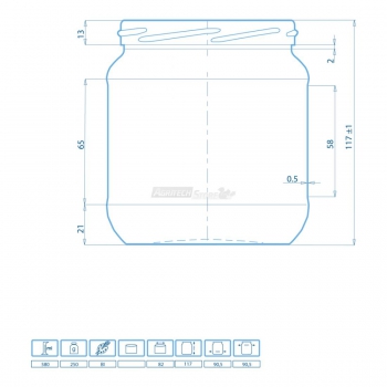 Vase for Food gr. 580 closure TO 82 mm Agritech Store