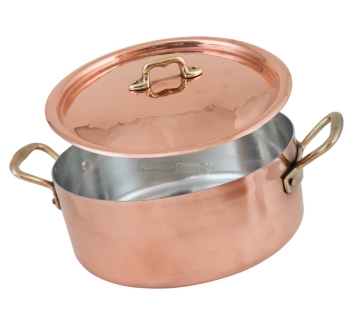Verzinnter Kupfertopf 2 Griffe mit Deckel Agritech Store