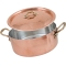 Verzinnter Kupfertopf 2 Griffe mit Deckel