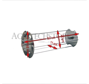 Spießhalter Kit  (zentrale Spieß+ seitliche Spießchen) 50 cm.  Agritech Store
