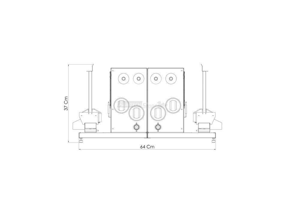 Tecnoroast TGPD-90 Doppel-Gas-Profi – Professioneller automatischer Gasgrill für 90 Arrosticini Agritech Store