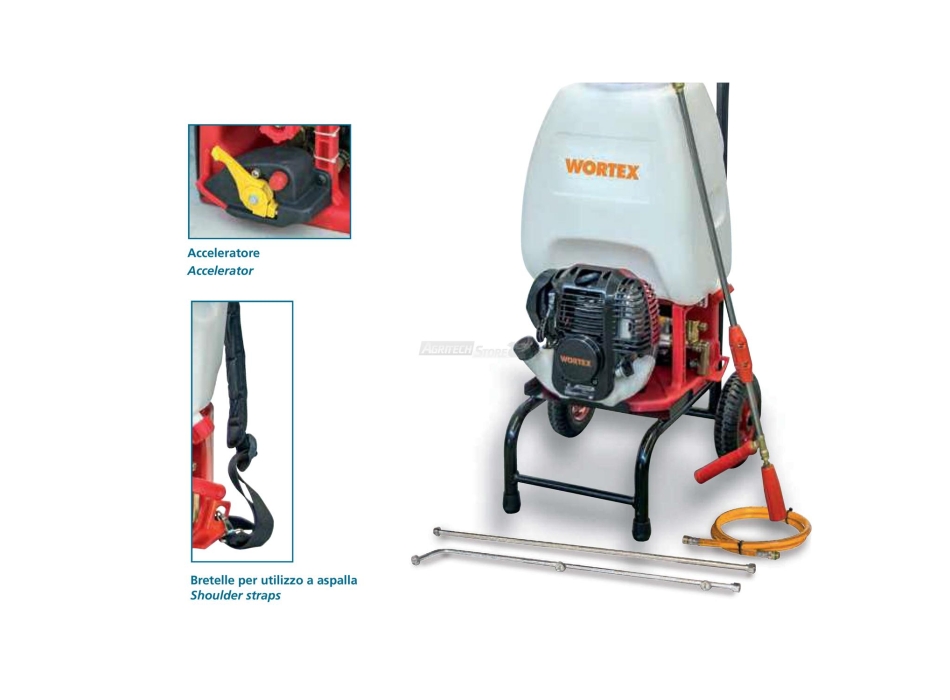 Trolley zum Spritzen und Jäten 25 Liter, 4-Takt-Motor Agritech Store