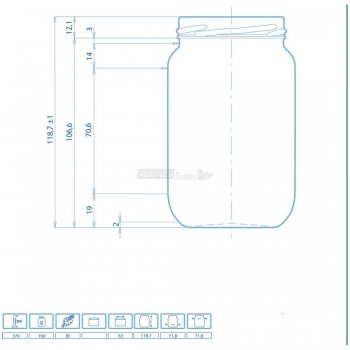 Vase für Lebensmittel gr. 370 Verschluss bis 63 mm Agritech Store