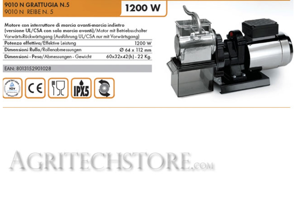 Rallador eléctrico Reber # 5 9010NP Agritech Store