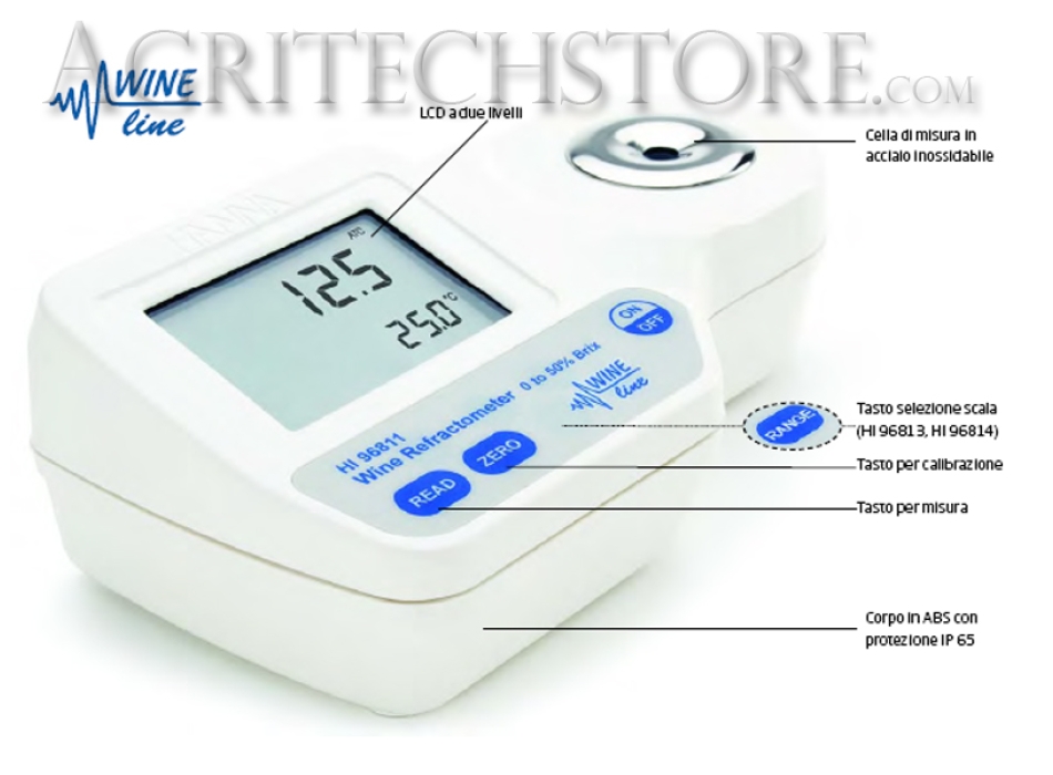 Refractómetro digital HI 96811 Agritech Store