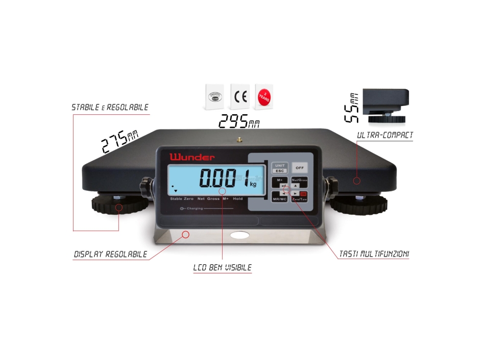 Balanza electrónica multiusos con capacidad para 60 kg. WB 60 Agritech Store