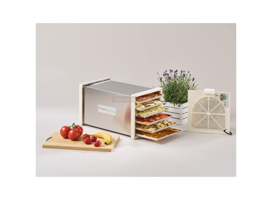 Deshidratador doméstico Biosec De Luxe B6 de acero inoxidable (6 cestas) Agritech Store