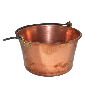 Olla de cobre para polenta con asa arqueada y fondo redondo Agritech Store