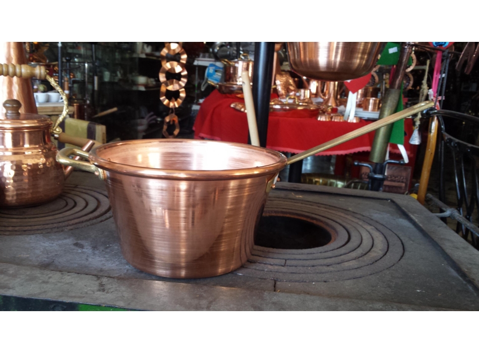 Olla de cobre con fondo plano 22|24|26 cm  Agritech Store