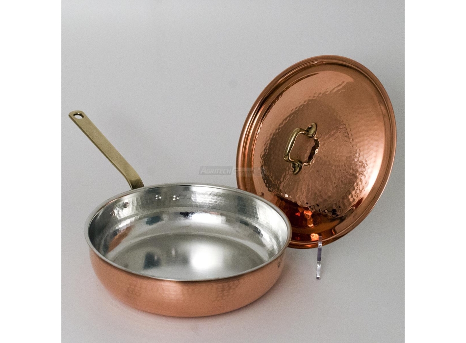 Olla de cobre martillado para inducción o gas CM 28 H 7.5 Agritech Store
