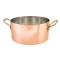 Garnek miedziany z 2 uchwytami mosiężnymi