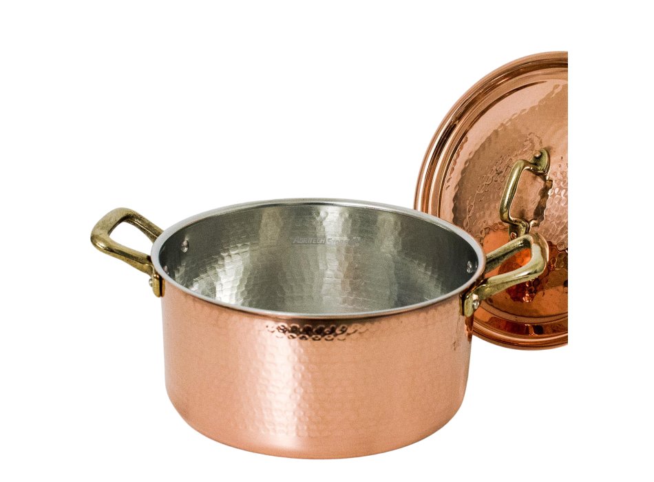 Garnek miedziany z 2 uchwytami mosiężnymi Agritech Store