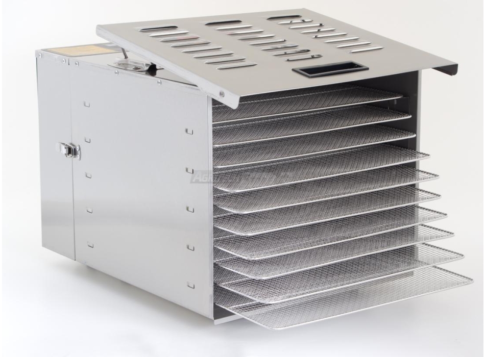 Dehydrator suszarka do żywności 100 % stal nierdzewna 10 tac Agritech Store