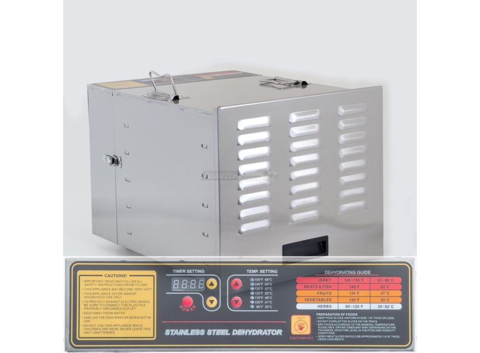 Dehydrator suszarka do żywności 100 % stal nierdzewna 10 tac Agritech Store
