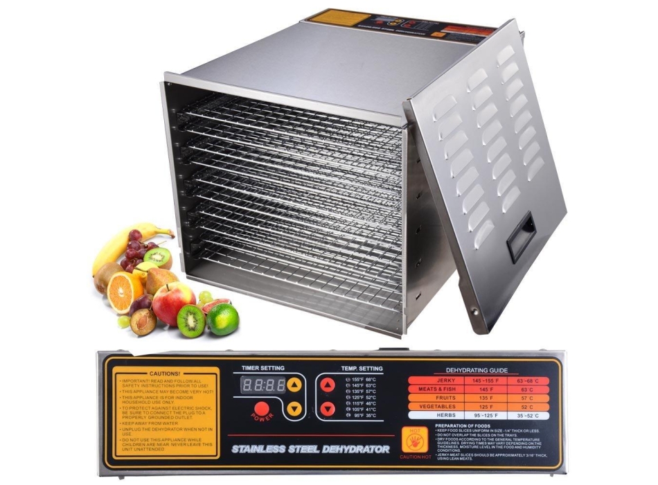 Dehydrator suszarka do żywności 100 % stal nierdzewna 10 tac Agritech Store