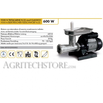 9500 N Mașină de tocat carne Reber N.22 model CLASSIC Agritech Store