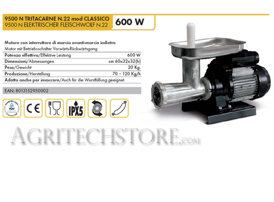 9500 N Мясорубка Reber N.22 CLASSIC мод Agritech Store