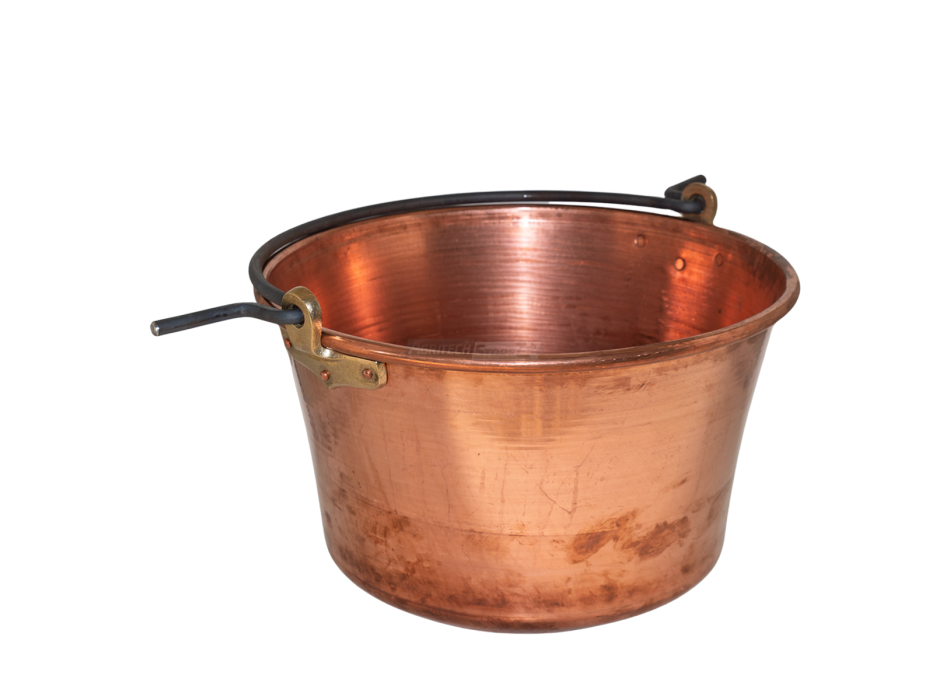 Медный горшок для поленты с изогнутой ручкой и круглым дном Agritech Store