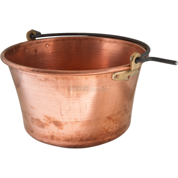 Медный горшок для поленты с изогнутой ручкой и круглым дном Agritech Store